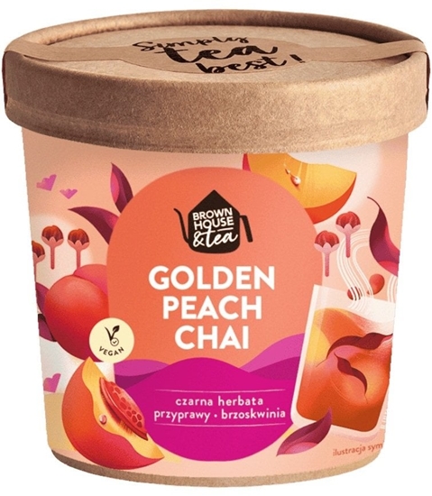 Изображение Brown House & Tea Herbata czarna z brzoskwini - Golden Peach Chai 50g