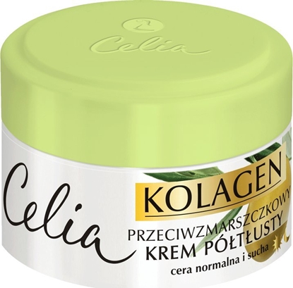 Picture of Celia Seria kolagenowa Krem pótusty przeciw zmarszczkom cera normalna i sucha Oliwka 50 ml