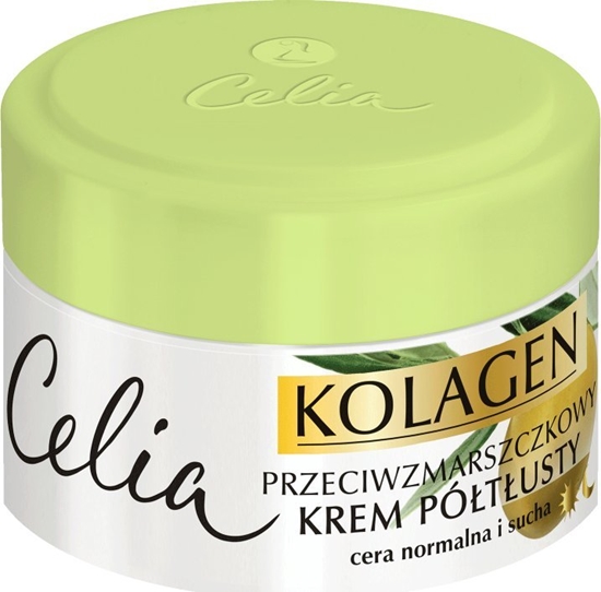 Picture of Celia Seria kolagenowa Krem pótusty przeciw zmarszczkom cera normalna i sucha Oliwka 50 ml