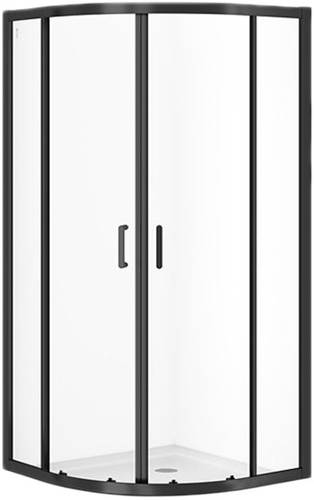 Изображение Cersanit KABINA PRYSZNICOWA póokrga ZIP czarna 80X80X190 szko TRANS