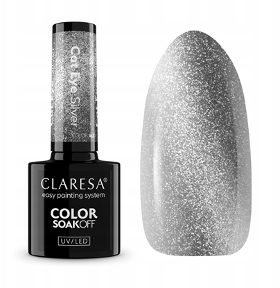 Изображение CLARESA Lakier hybrydowy Alchemy Cat Eay Silver 5g
