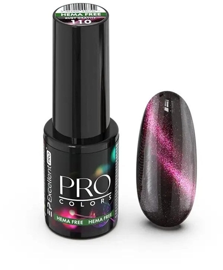 Изображение Cosmetics Zone EXCELLENT PRO_Pro Colors Cat Eye lakier hybrydowy 110 Ruby Gravity 7g