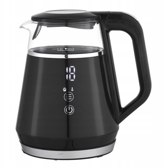 Изображение CZAJNIK SZKLANY 1712 CZARNY 1 L 1100 W