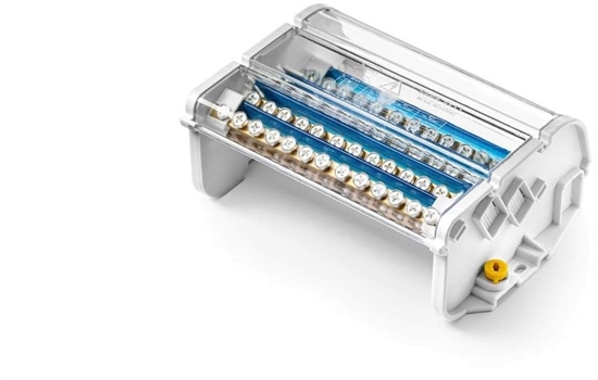 Изображение Czterobiegunowy moduowy blok rozdzielczy 4x(8x25 mm2 4x35 mm2 1x50 mm2) na szyn TS35 ShNK 4x13 85145002