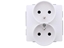 Изображение Karlik DECO Mechanizm gniazda podwójnego do ramki DECO Soft z uziemieniem 2x(2P+Z) (przesony torów prdowych), biay mat 25DGPRSO-2zp