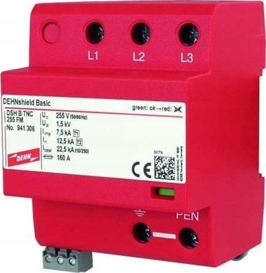 Picture of Dehn Ogranicznik przepi B+C Typ 1+2 3P 12,5/37,5kA 1,5kV DEHNshield DSH B TNC 255 FM 941306