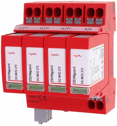 Attēls no Dehn Ogranicznik przepi Typ T2+T3 20kA 4P Push-in SMP TNS 275 FM 942407