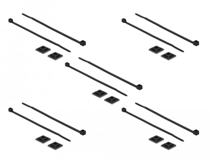Picture of Delock Cable Tie Mount 20 x 20 mm with Cable Tie L 200 x W 2.5 mm black