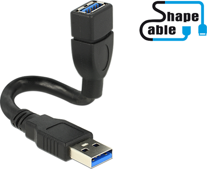 Picture of Delock Cable USB 5 Gbps Type-A male to USB 5 Gbps Type-A female ShapeCable 0.15 m