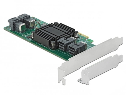 Picture of Delock PCI Express x8 Card to 4 x internal SFF-8643 NVMe - Low Profile Form Factor