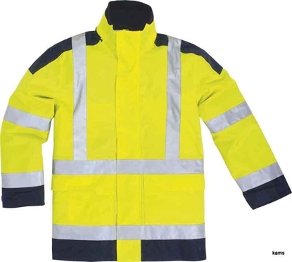 Attēls no Delta Plus Kurtka ostrzegawcza ocieplana z poliestru Oxford powlekanego poliuretanem kl. 3 kol.óty fluo-granatowy roz.S CORP EASYVJMPT