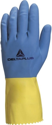 Picture of Delta Plus Rkawice gospodarcza lateksowa zóto-niebieska 8/9 (VE330BJ08)