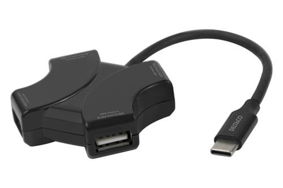 Picture of USB-C hub, 4x USB-A 480 Mbps, black