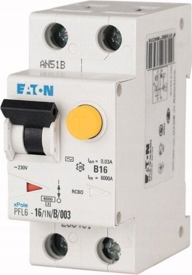 Picture of EATON (MB) Wycznik rónicowo-nadprdowy 1P+N 25A 0,3A typ AC PFL6-25/1N/C/03 286489