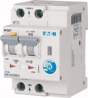 Attēls no Eaton Przeciwpoarowy detektor iskrzenia 2P B 10A 0,03A typ A AFDD-10/2/B/003-A 187168