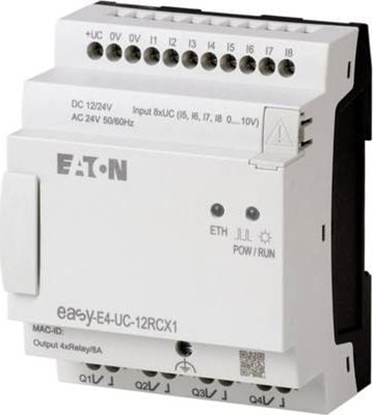 Attēls no Eaton przekanik programowalny easyE4 12-24VDC 24VAC 8DI, 4AI 4DO-R EASY-E4-UC-12RCX1 (197212)