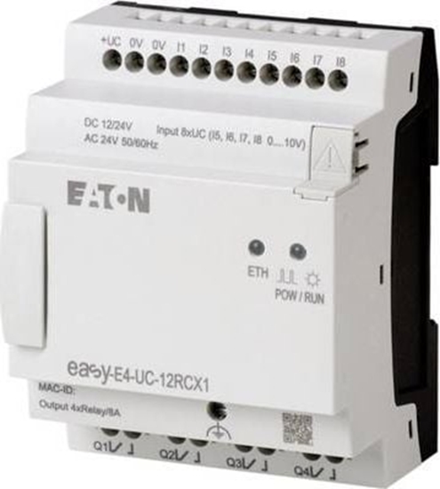 Picture of Eaton przekanik programowalny easyE4 12-24VDC 24VAC 8DI, 4AI 4DO-R EASY-E4-UC-12RCX1 (197212)