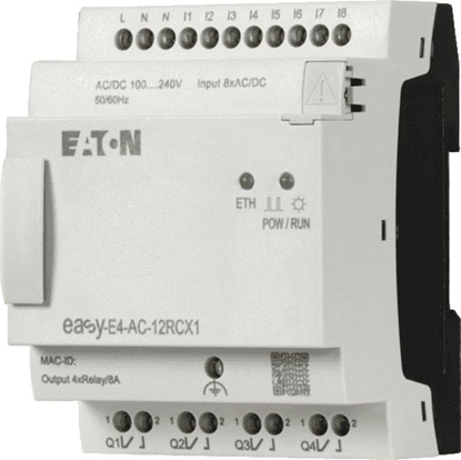 Attēls no Eaton przekanik programowalny easyE4 230VAC/DC 8DI 4DO-R EASY-E4-AC-12RCX1 (197216)