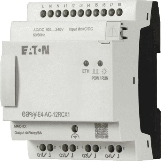 Picture of Eaton przekanik programowalny easyE4 230VAC/DC 8DI 4DO-R EASY-E4-AC-12RCX1 (197216)