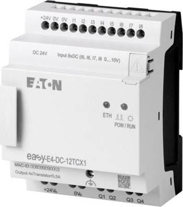Attēls no Eaton przekanik programowalny easyE4 24VDC 8DI, 4AI 4DO-T EASY-E4-DC-12TCX1 (197214)