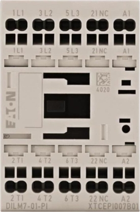 Attēls no Eaton Stycznik mocy DILM 3-biegunowe 380 V 400 V 3 kW 1R 230 V AC zaciski sprynowe Push-In 199224