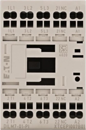 Picture of Eaton Stycznik mocy DILM 3-biegunowe 380 V 400 V 3 kW 1R 24 V DC zaciski sprynowe Push-In 199228
