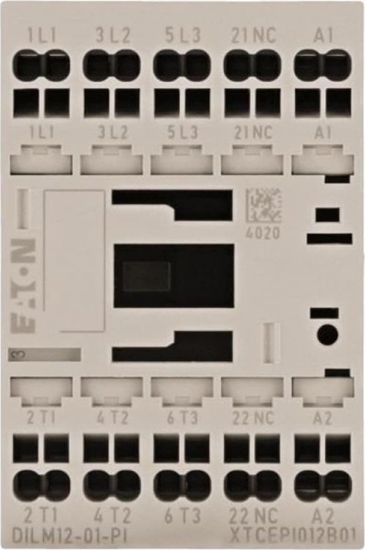 Picture of Eaton Stycznik mocy DILM 3-biegunowe 380 V 400 V 5.5 kW 1R 24 V DC zaciski sprynowe Push-In 199248