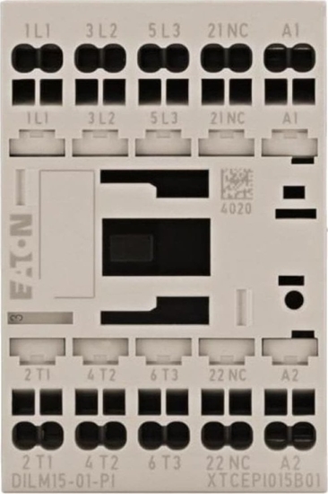 Picture of Eaton Stycznik mocy DILM 3-biegunowe 380 V 400 V 7.5 kW 1R 24 V DC zaciski sprynowe Push-In 199258