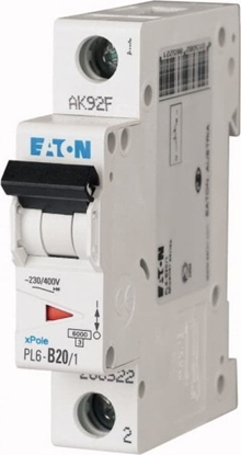 Attēls no Eaton Wycznik nadprdowy 1P B 20A 6kA AC PL6-B20/1 286522