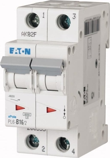 Picture of Eaton Wycznik nadprdowy 2P B 16A 6kA AC PL6-B16/2 286555
