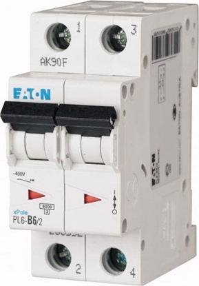 Attēls no Eaton Wycznik nadprdowy 2P B 6A 6kA AC PL6-B6/2 286552