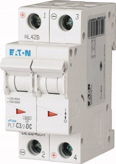 Picture of Eaton Wycznik nadprdowy 2P C 3A 10kA DC PL7-C3/2-DC 264897