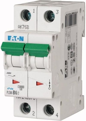 Attēls no Eaton Wycznik nadprdowy 2P C 6A 10kA AC PLSM C6/2-MW (242399)