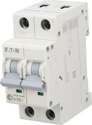 Attēls no Eaton Wycznik nadprdowy 2P C 6A 6kA AC xPole Home HN-C6/2 194868