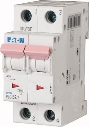 Attēls no Eaton Wycznik nadprdowy 2P D 16A 6kA AC PL6-D16/2 286579