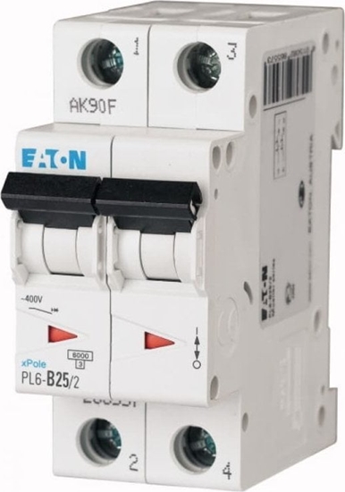 Picture of Eaton Wycznik nadprdowy 2P D 25A 6kA AC PL6-D25/2 286581