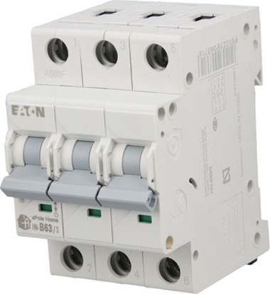 Attēls no Eaton Wycznik nadprdowy 3P B 63A 6kA AC xPole Home HN-B63/3 194887