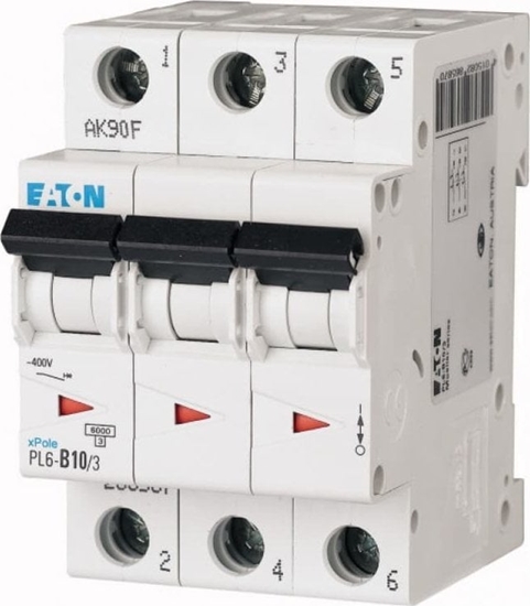 Picture of Eaton Wycznik nadprdowy 3P C 10A 6kA AC PL6-C10/3 286599