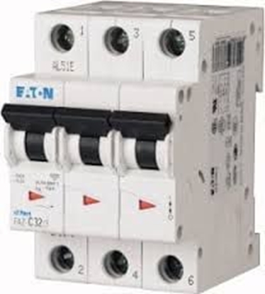 Attēls no Eaton Wycznik nadprdowy 3P C 1A 15kA AC FAZ C1/3 (278858)