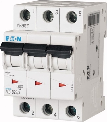 Attēls no Eaton Wycznik nadprdowy 3P C 25A 6kA AC PL6-C25/3 286603