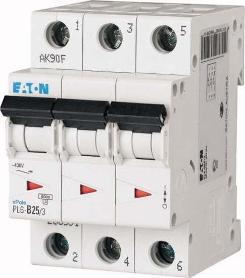 Picture of Eaton Wycznik nadprdowy 3P C 25A 6kA AC PL6-C25/3 286603