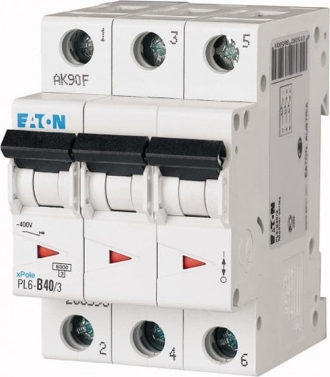 Picture of Eaton Wycznik nadprdowy 3P C 40A 6kA AC PL6-C40/3 286605