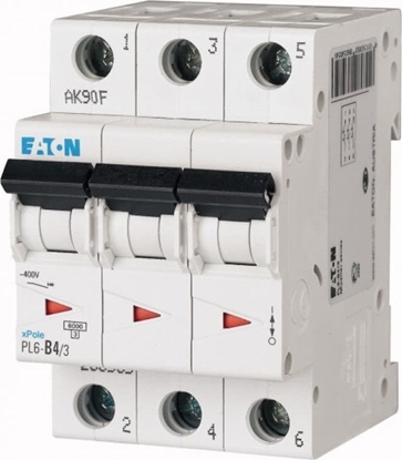 Attēls no Eaton Wycznik nadprdowy 3P D 4A 6kA AC PL6-D4/3 286609
