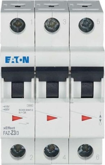 Picture of Eaton Wycznik nadprdowy 3P Z 3A 15kA AC FAZ-Z3/3 278922