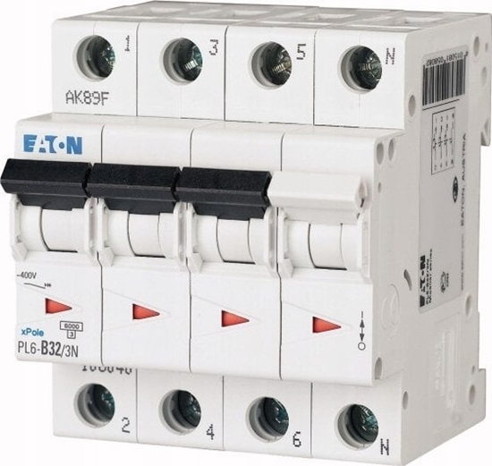 Picture of Eaton Wycznik nadprdowy 3P+N D 32A 6kA AC PL6-D32/3N 165042