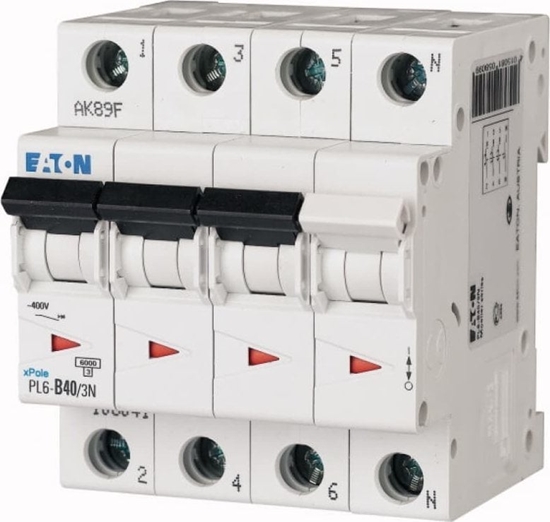 Picture of Eaton Wycznik nadprdowy 3P+N D 40A 6kA AC PL6-D40/3N 165044
