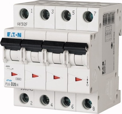 Picture of Eaton Wycznik nadprdowy 4P B 20A 6kA AC PL6-B20/4 166497