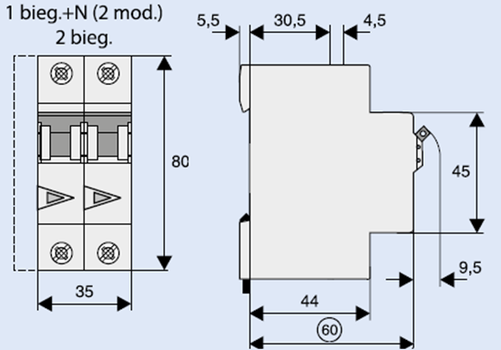 Picture of Eaton Wycznik nadprdowy FAZ-C6/2-DC - 279137