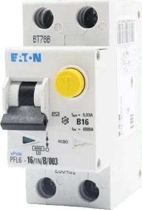 Attēls no Eaton Wycznik rónicowo-nadprdowy 1P+N 16A 0,03A typ AC PFL6-16/1N/B/003 286431