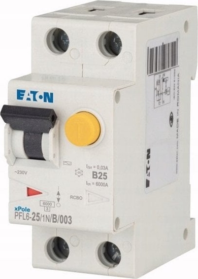 Picture of Eaton Wycznik rónicowo-nadprdowy 2P 25A B 0,03A Typ AC 6kA PFL6-25/1N/B/003 286433